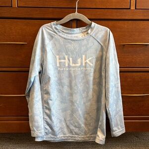 Huk Kids Blue Performance Fishing Shirt YXS